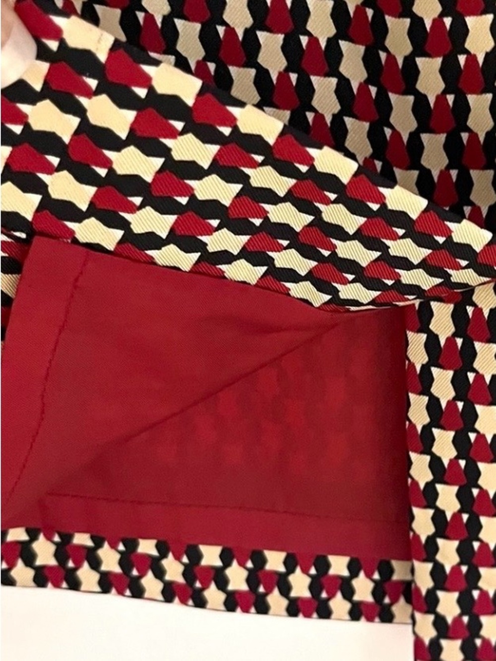 Ann Taylor 100% Silk Pencil Skirt Size 2 Geometric Print Career Office Siren - Picture 5 of 9